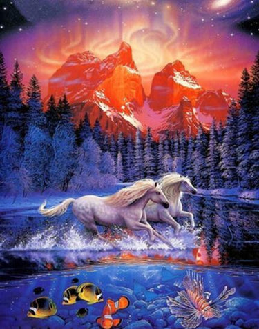 Horses Fish Diamond Painting Kit - DIY